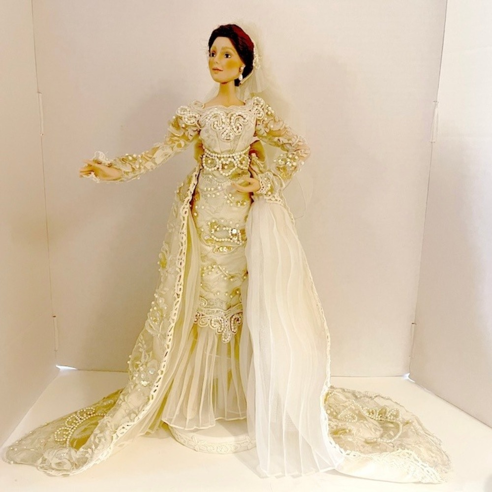 Ashton-Drake Galleries Caroline Porcelain Bride Doll from Forever Starts Today